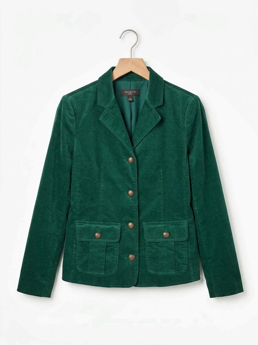 Talbots Petite Green Corduroy Blazer Size 2P